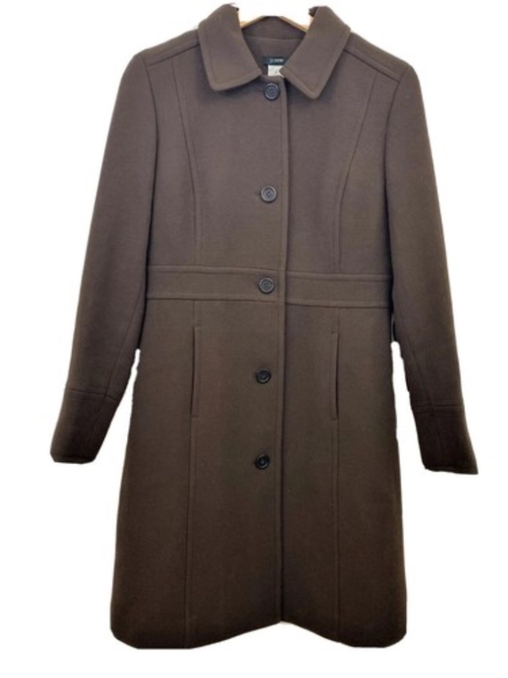 J.CREW Lady Day Women's Wool Coat Size 8P Dark Brown